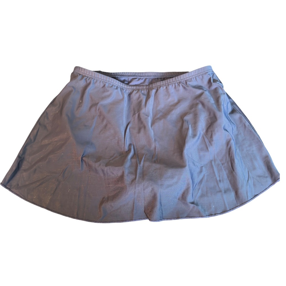 Miraclesuit Swim Skirt Navy Blue Solid Skater Style Swimsuit Bottom Size 12